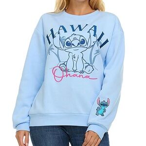 NWT Disney Light Blue 'Hawaii Ohana' Stitch Graphic Sweatshirt
